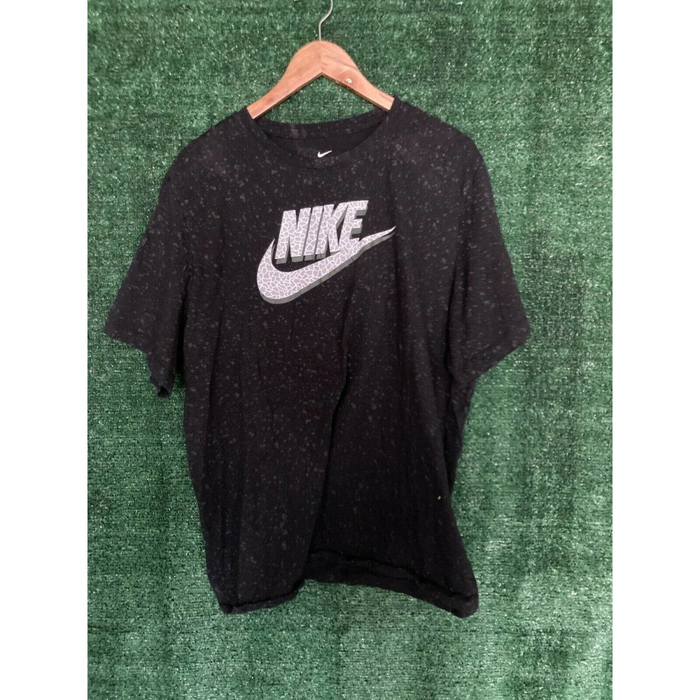Nike Men's Black Speckled Cement Short Sleeve Graphic Tee Size XXL